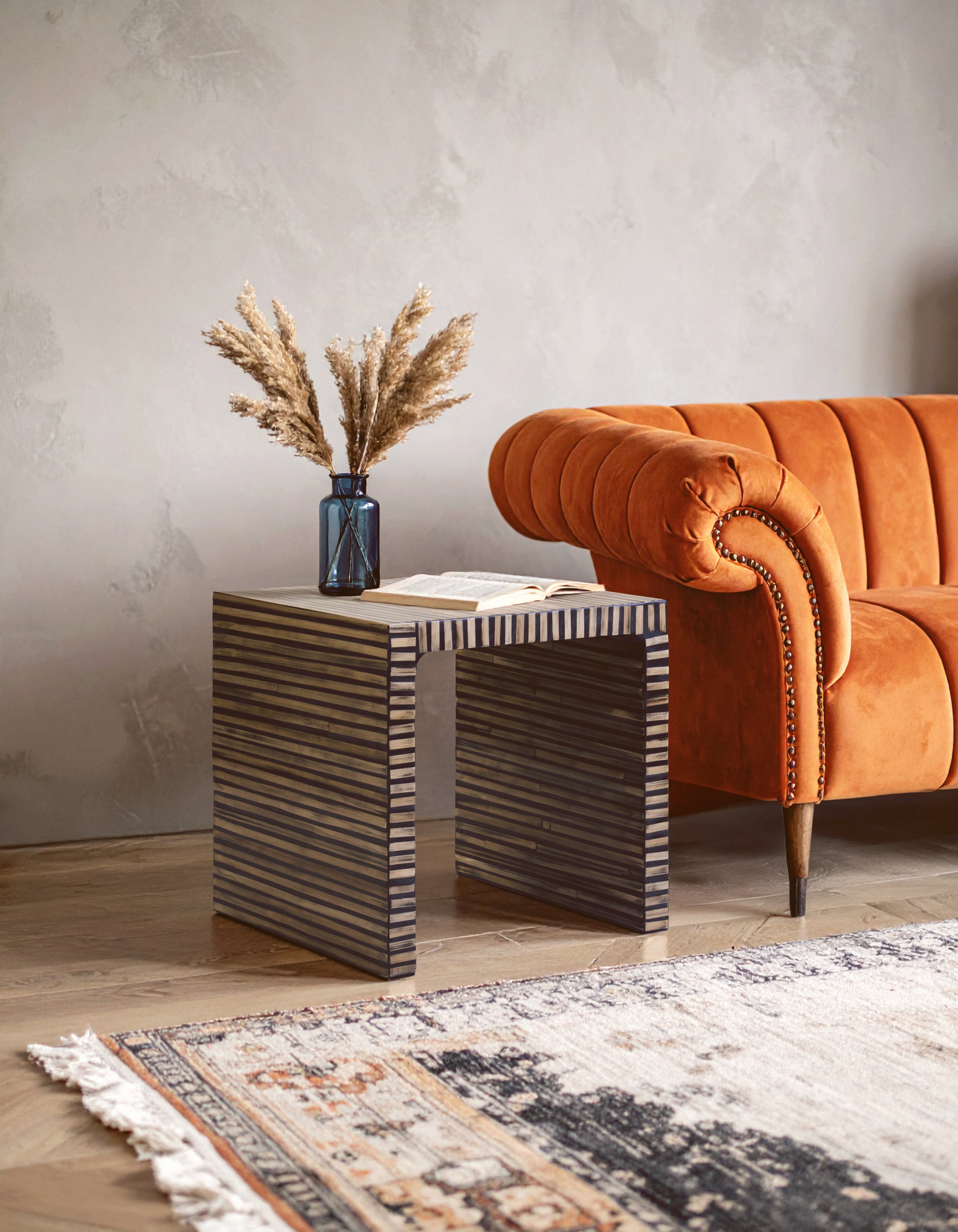 Antibes Bamboo Inlay Side Table